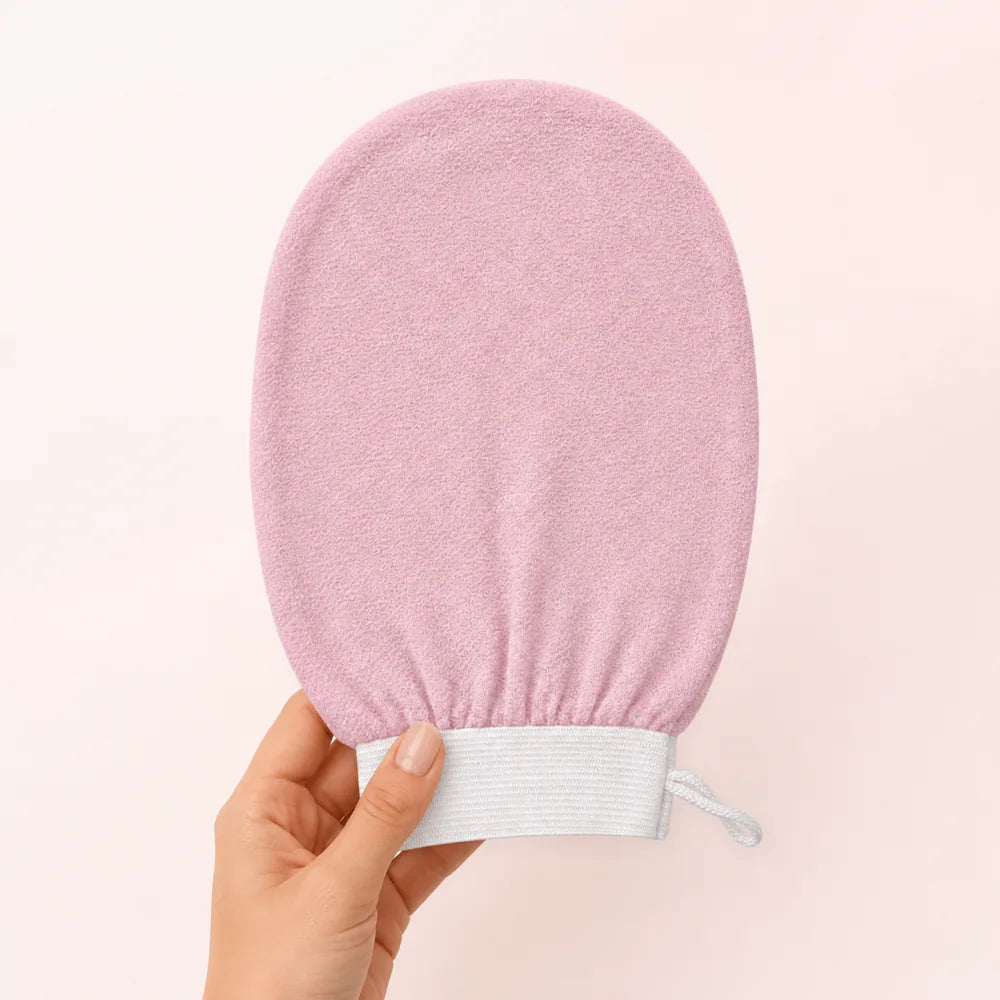 Lunea Soft – exfoliační žínka na tělo – měřítko a obsah balení