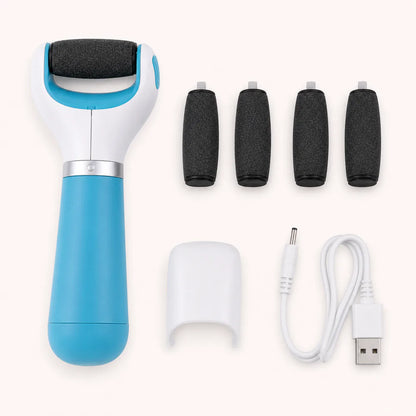 Lunea Step Pro – elektrický válečkový pilník na chodidla – měřítko a obsah balení