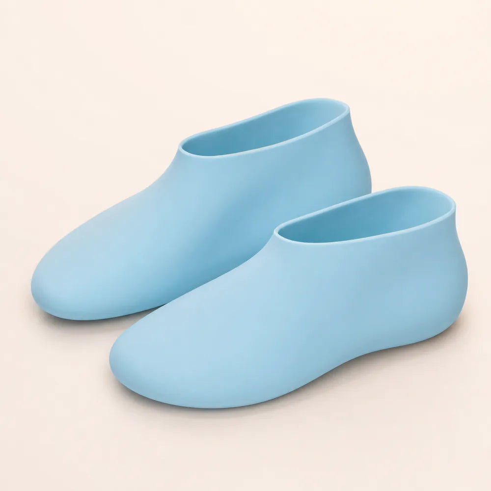 Lunea Feet, světle modré kosmetické návleky na chodidla